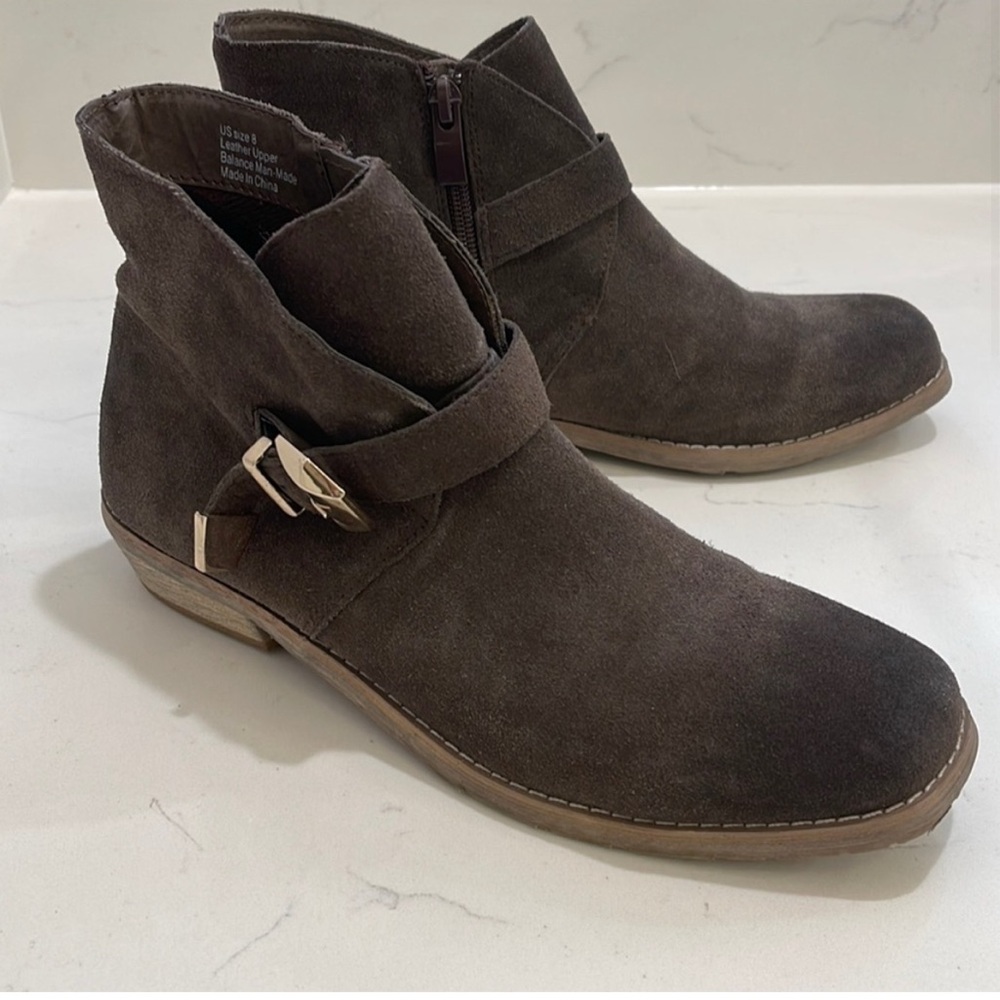 Very Volatile Brown Ankle Boots with Buckle Detail